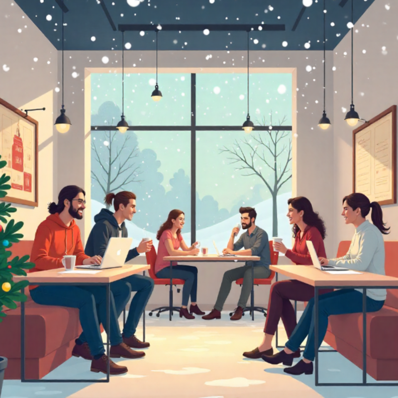  "Ghaziabad founders collaborating in a cozy café — seasonal productivity and community-driven content strategy"